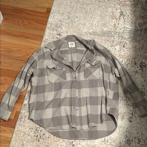 Aerie gray oversized flannel